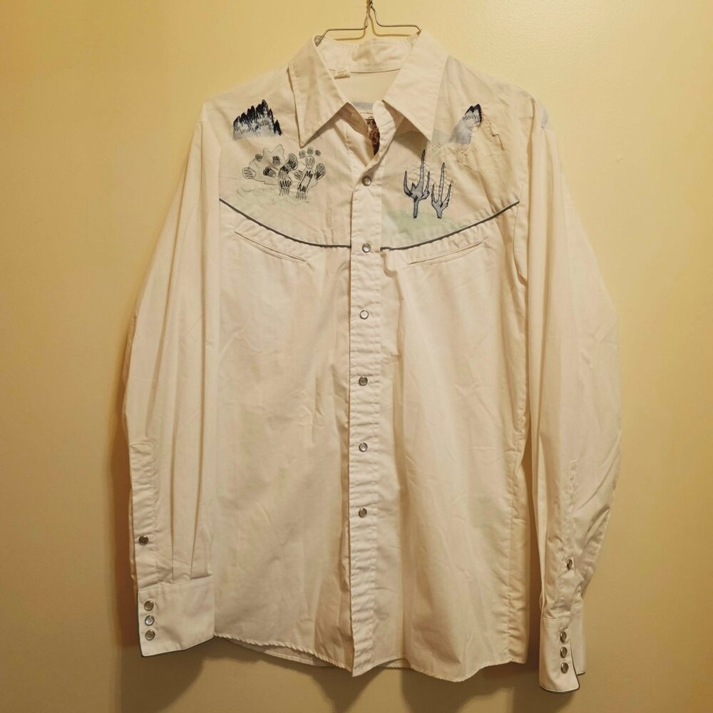 Western Snap Front Colorful Mural Design w/Pockets M